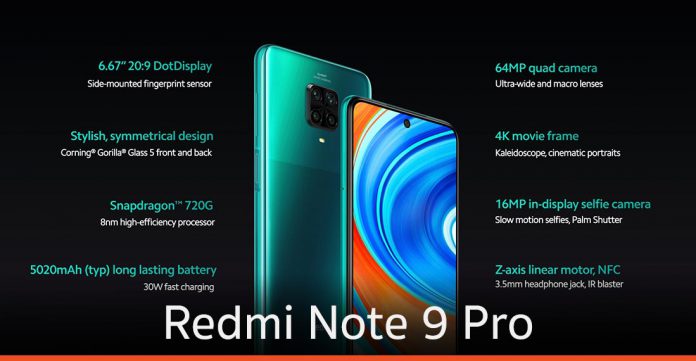 เสียวหมี่เปิดตัว Redmi Note 9 Pro กล้องสี่ตัว 64 ล้านพิกเซล