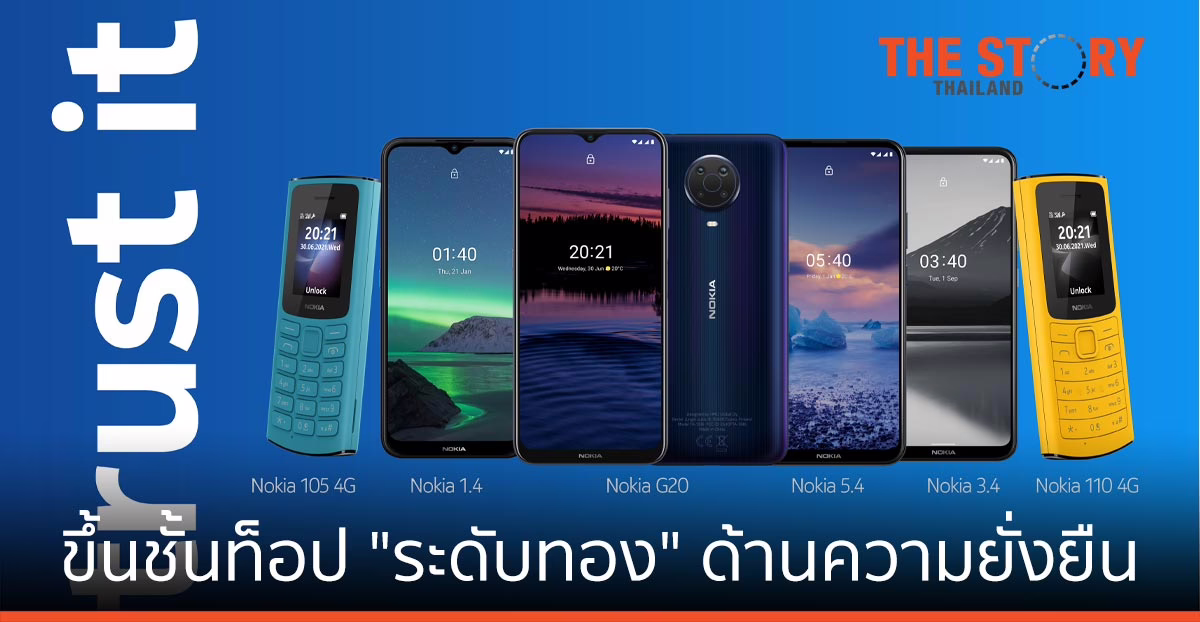 Nokia ขึ้นชั้นท็อป “ระดับทอง” ด้านความยั่งยืนประจำปี 2564 โดย EcoVadis”