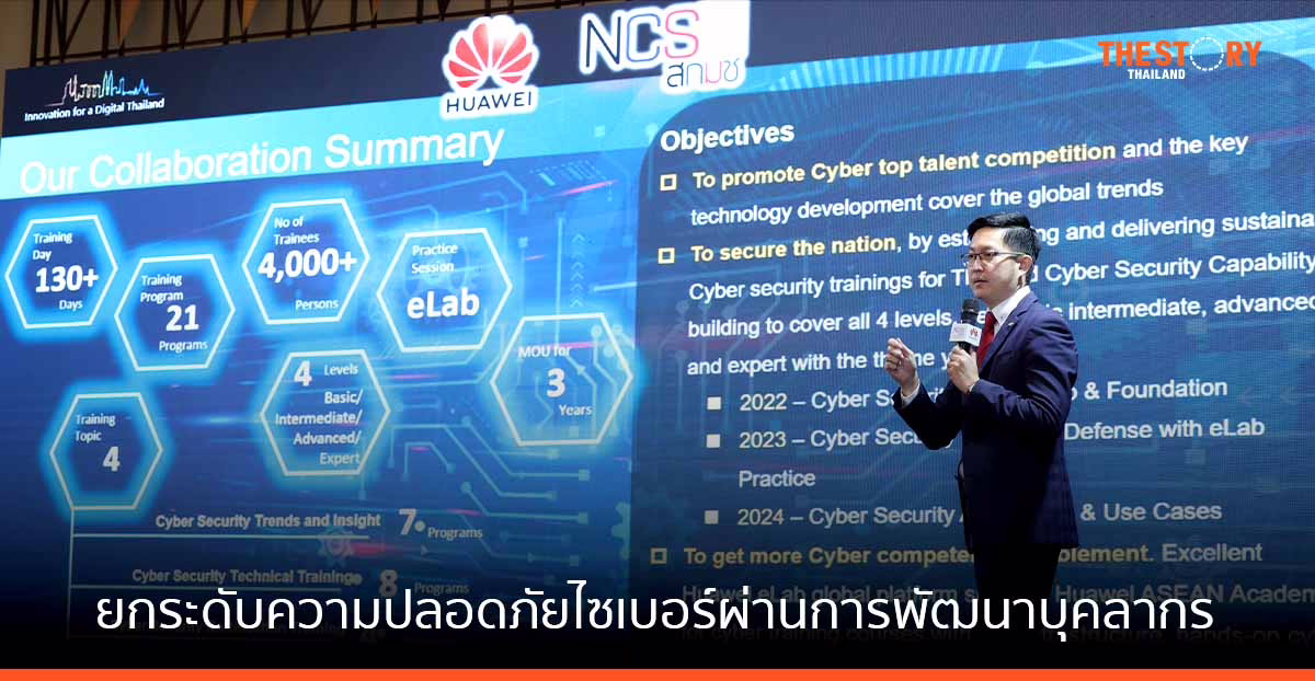 สกมช. ร่วมกับหัวเว่ย เร่งยกระดับความปลอดภัยไซเบอร์ ผ่านการพัฒนาทักษะบุคลากร
