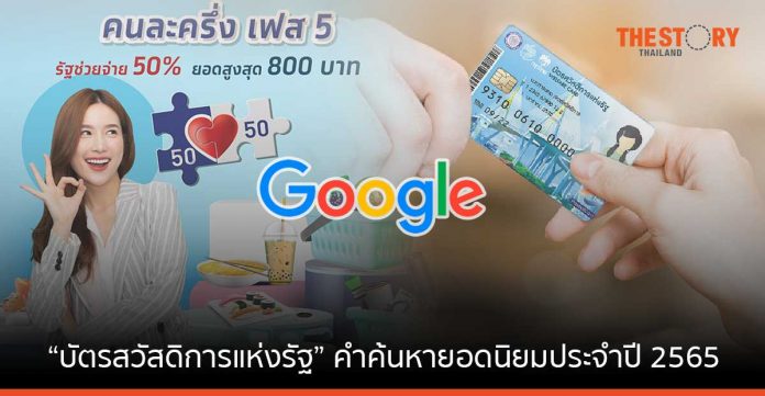 “บัตรสวัสดิการแห่งรัฐ” อันดับ 1 คำค้นหายอดนิยมบนเว็บไซต์ Google ประเทศไทยปี 2565