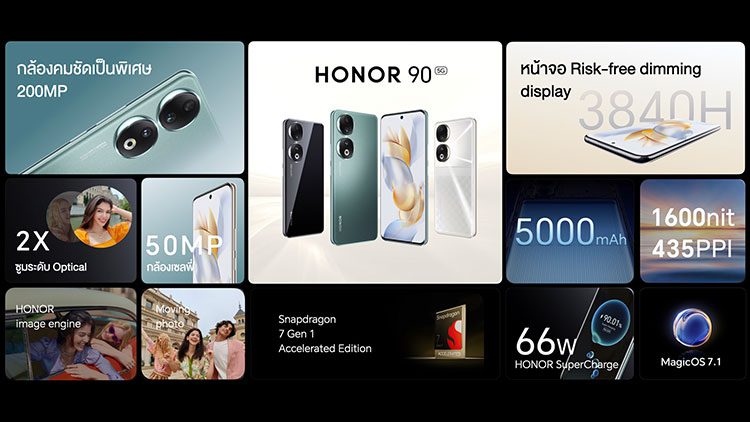 ออเนอร์ เปิดตัว HONOR 90 Series ราคา 13,990 บาท