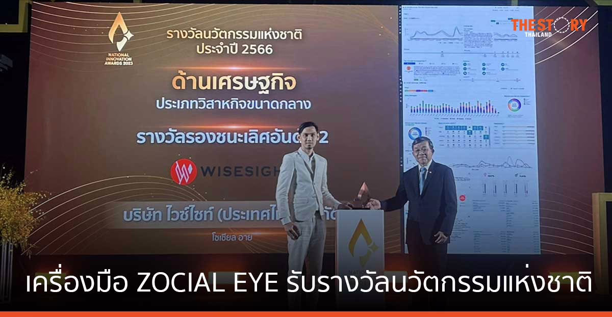 เครื่องมือ ZOCIAL EYE จากไวซ์ไซท์ รับรางวัลนวัตกรรมแห่งชาติ ปี 2566