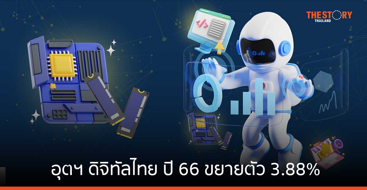 อุตฯ ดิจิทัลไทย ปี 66 ขยายตัว 3.88% มูลค่ารวมกว่า 2 ล้านล้านบาท อุตฯ ซอฟต์แวร์โตสุด
