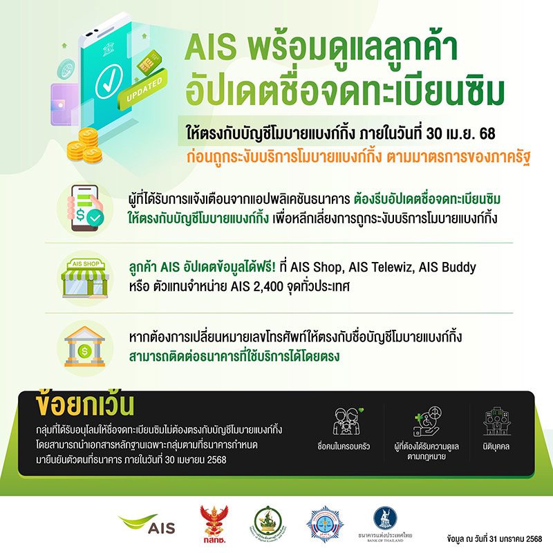 AIS True up level  security mobile banking