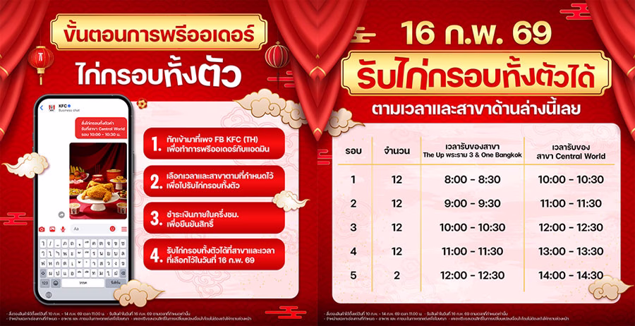 ตรุษจีนนี้ KFC เสิร์ฟ 'ไก่กรอบทั้งตัว'