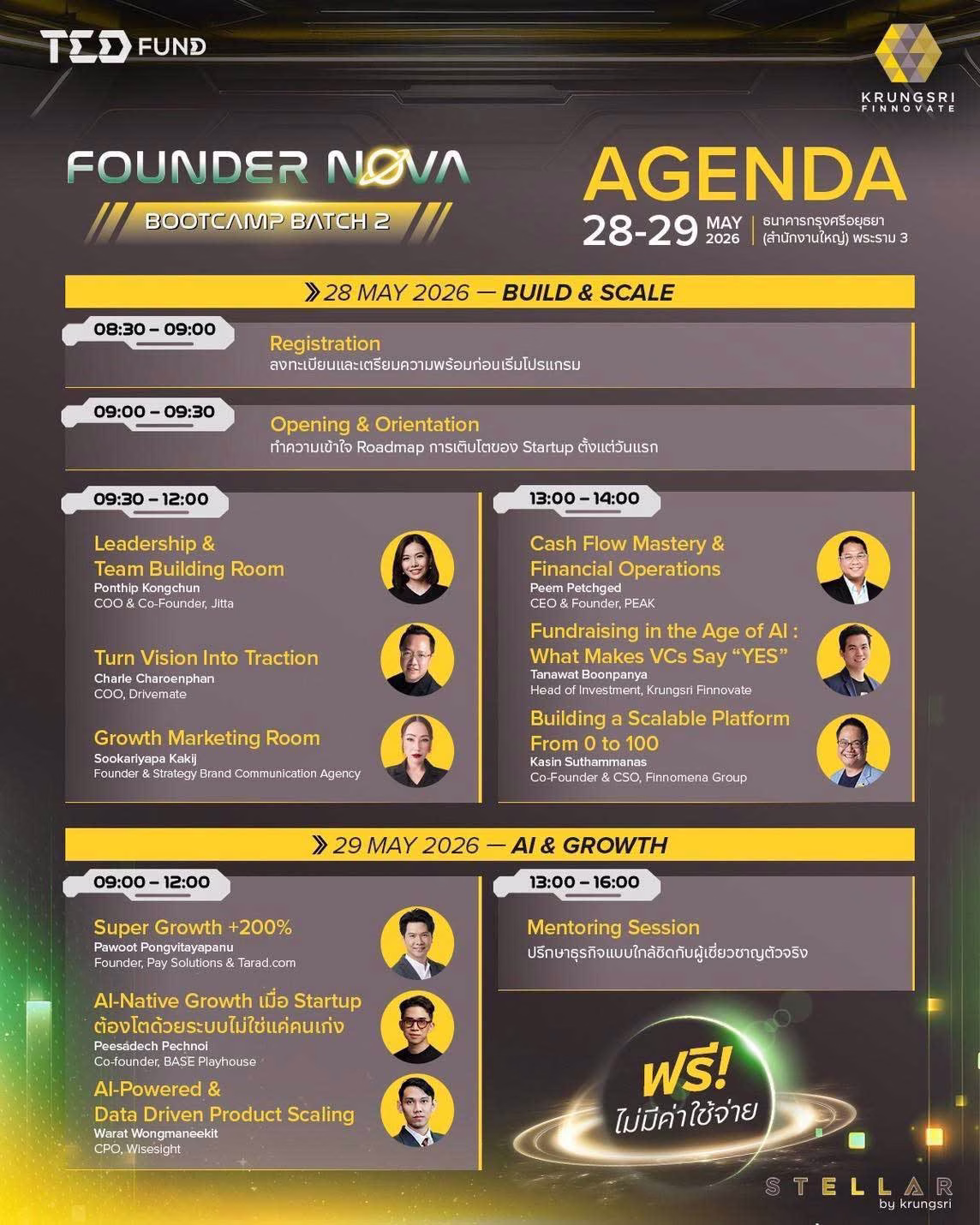 Krungsri Finnovate จับมือ TED Fund เปิดตัว 'Founder Nova Bootcamp Batch 02'